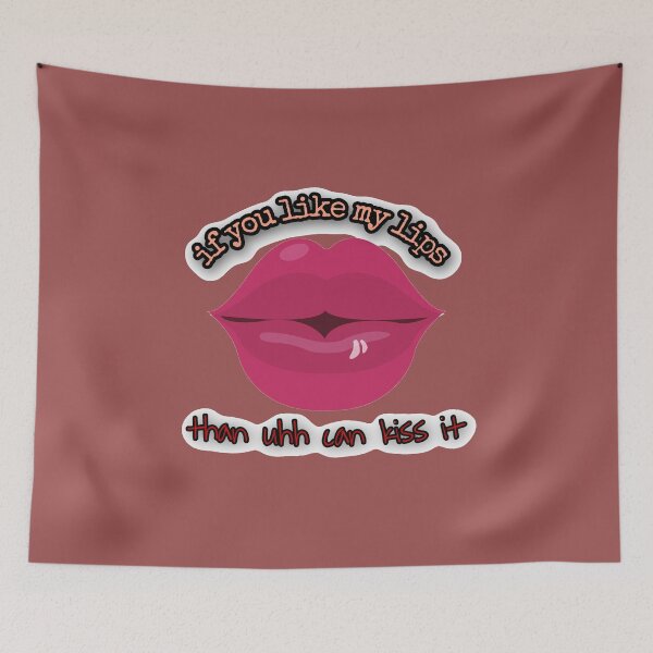 Item preview, Funny kissing pickup lines with huge lips. designed and sold by Slangt-shirt.