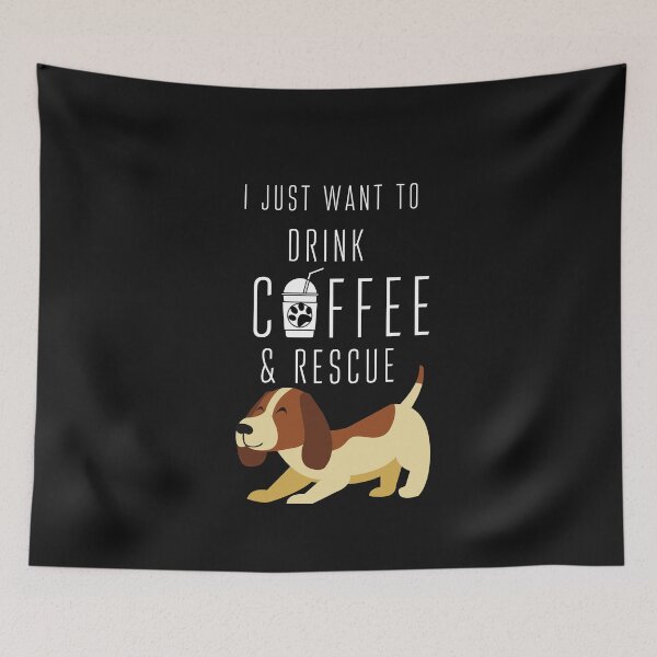 Item preview, Beagle and coffee cartoon designed and sold by OneTimeEngineer.