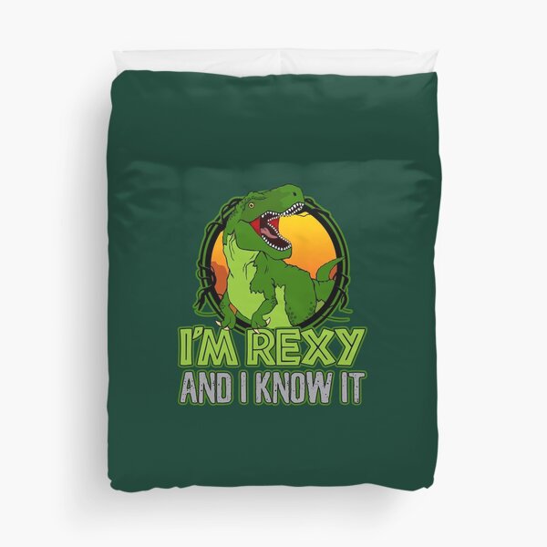 Dinosaur T-Rex Funny I'm Rexy And I Know It Duvet Cover