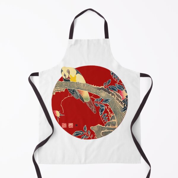 Item preview, Japanese Flag - Parrot on the Branch of a Flowering Rose Bush designed and sold by weavernap.