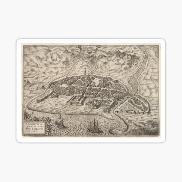 Item preview, Vintage Map of Rimini Italy (1588) designed and sold by BravuraMedia.