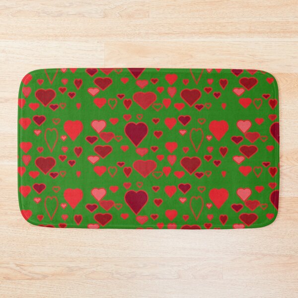 Item preview, red hearts green background  designed and sold by miaterinka.
