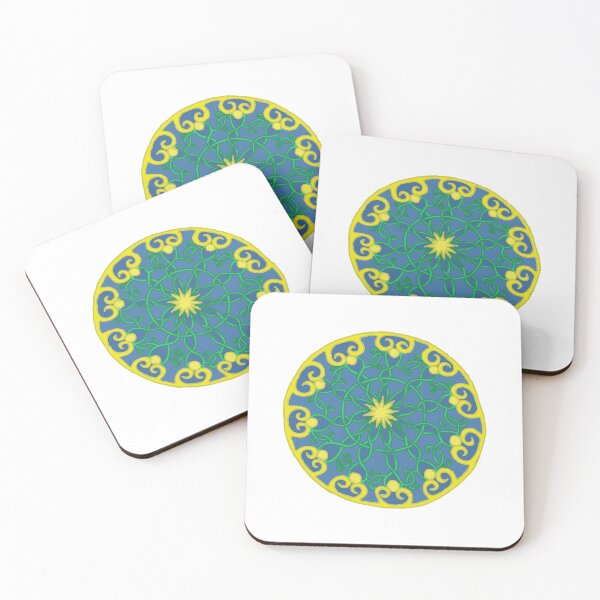 Item preview, Gold and Blue Mandala with Vines designed and sold by LuxPNSilva.