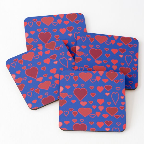 Item preview,  red hearts blue background  designed and sold by miaterinka.