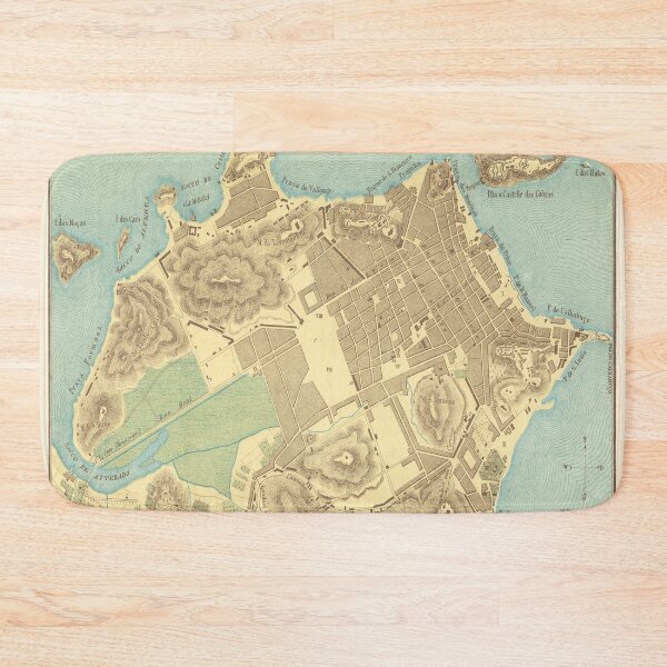 Item preview, Vintage Map of Rio de Janeiro Brazil (1858) designed and sold by BravuraMedia.