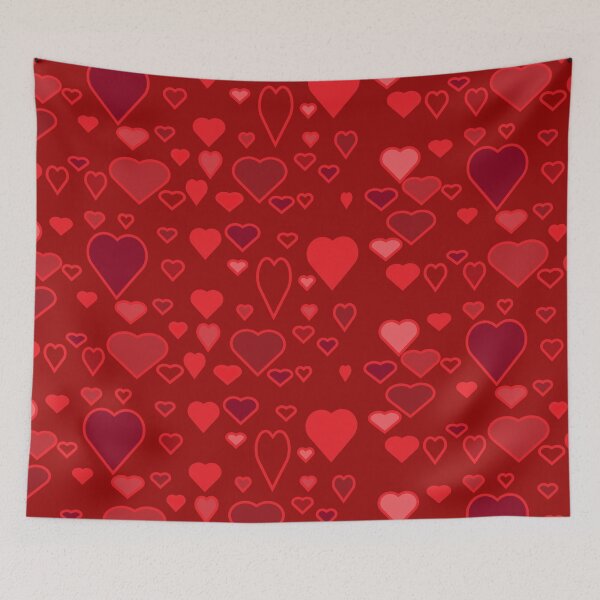 Item preview, red hearts red background  designed and sold by miaterinka.