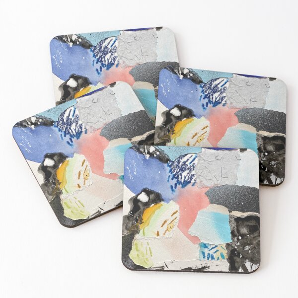 Item preview, Abstract collage in blues designed and sold by Heather Kerley.