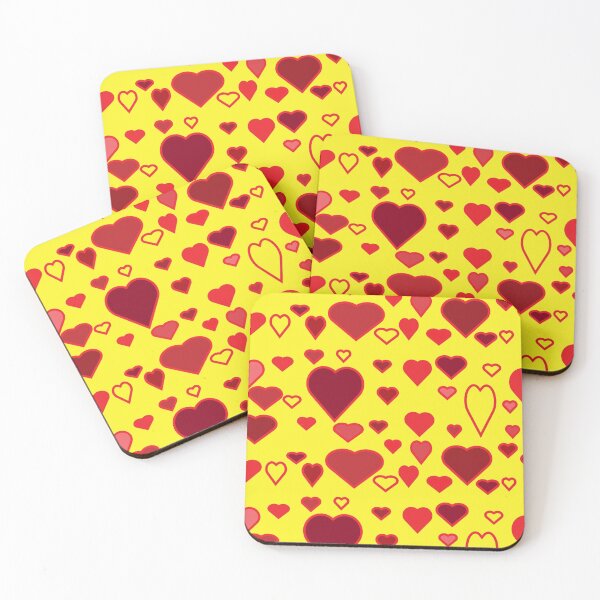 Item preview, red hearts yellow background  designed and sold by miaterinka.