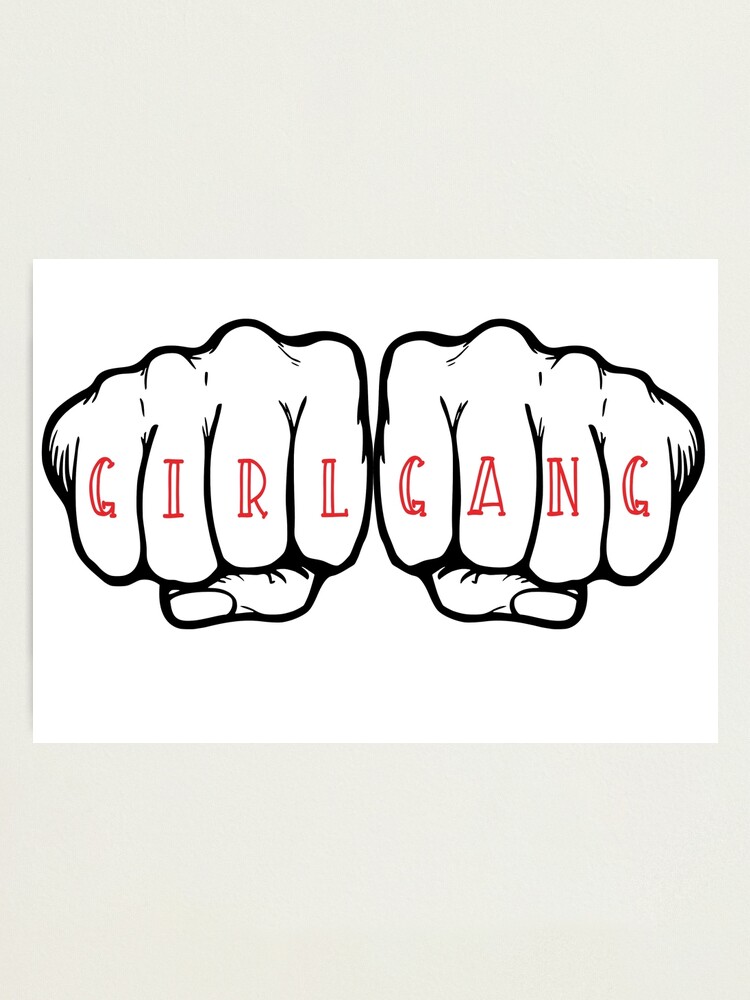 Support Your Local Girl Gang Fists Knuckle Tattoo T-Shirt Support Your Local Girl Gang Fists Knuckle Tattoo T-Shirt