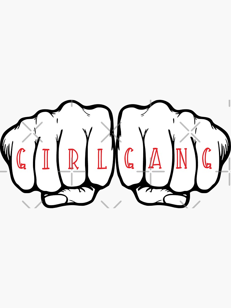 Support Your Local Girl Gang Fists Knuckle Tattoo T-Shirt Support Your Local Girl Gang Fists Knuckle Tattoo T-Shirt