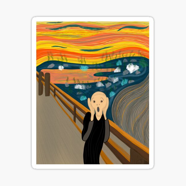 The Scream Trash Parody Sticker
