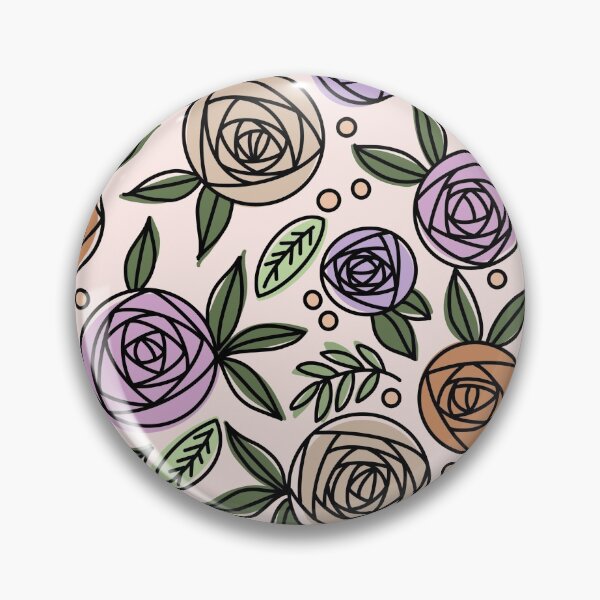 Item preview, Modern Roses - Lavender & Orange designed and sold by linesbymichelle.