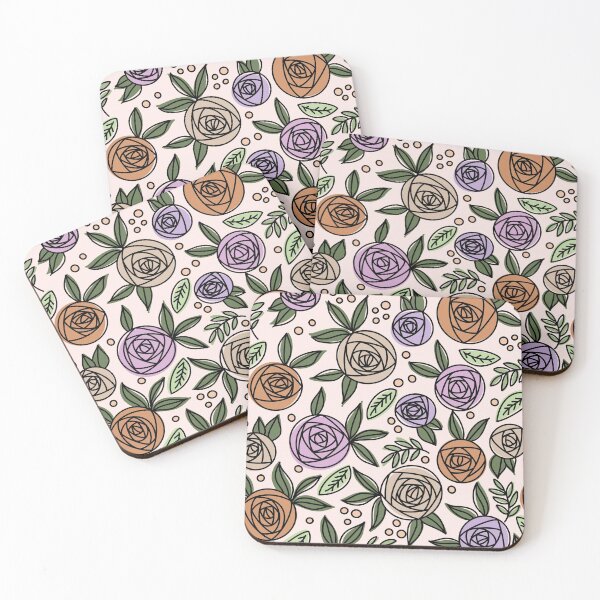 Item preview, Modern Roses - Lavender & Orange designed and sold by linesbymichelle.