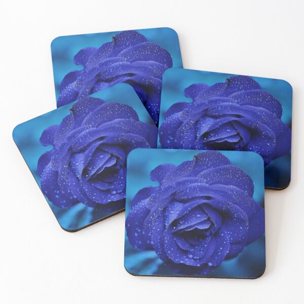 Item preview, Blue Rose with Dew Drops designed and sold by WisdomInspired.