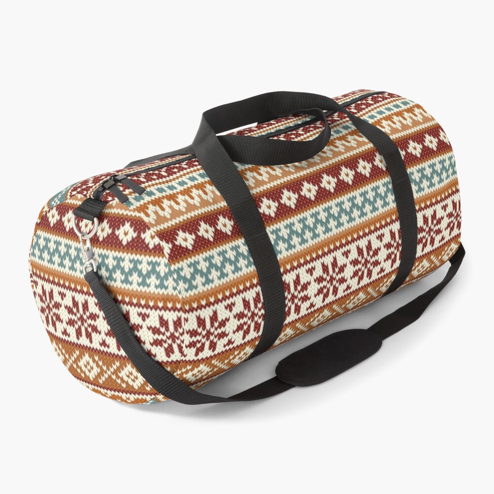 Fair Isle Fox Vibes Duffle Bag