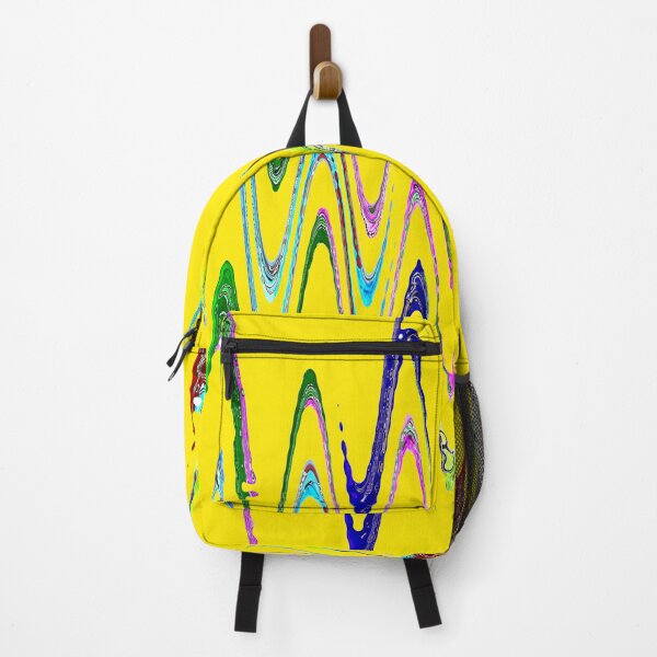 Item preview, Multicolored abstract spirals and waveform pattern on yellow background. designed and sold by IaroslavB.