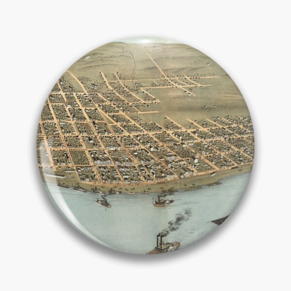 Item preview, Vintage Map of Rock Island IL (1869) designed and sold by BravuraMedia.