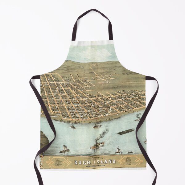 Item preview, Vintage Map of Rock Island IL (1869) designed and sold by BravuraMedia.