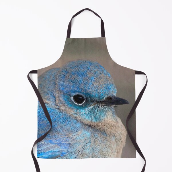 Watercolor Bird, Mountain Bluebird 01, Estes Park, Colorado, Colorado Beauty Apron