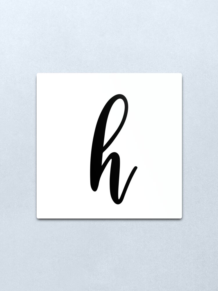 cursive letter h metal print by coolcar136 redbubble