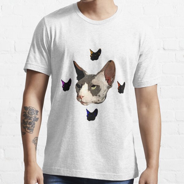 "Cowboy, Hairless Cat, with colored heads" Tshirt by nekodokai1
