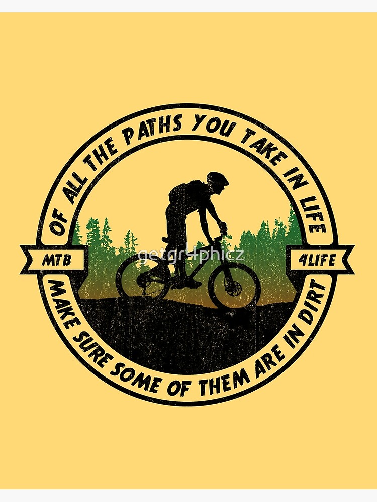 Mountain Bike Logo Bike Cycling Play in Dirt Art Board Print