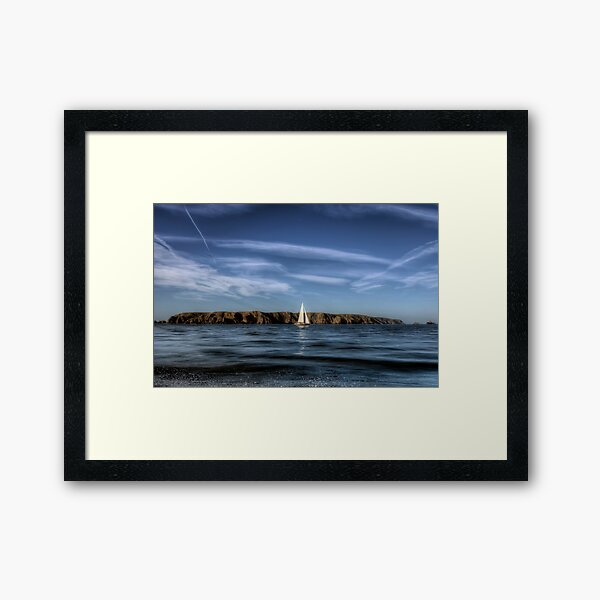 Sailing past Alderney Framed Art Print