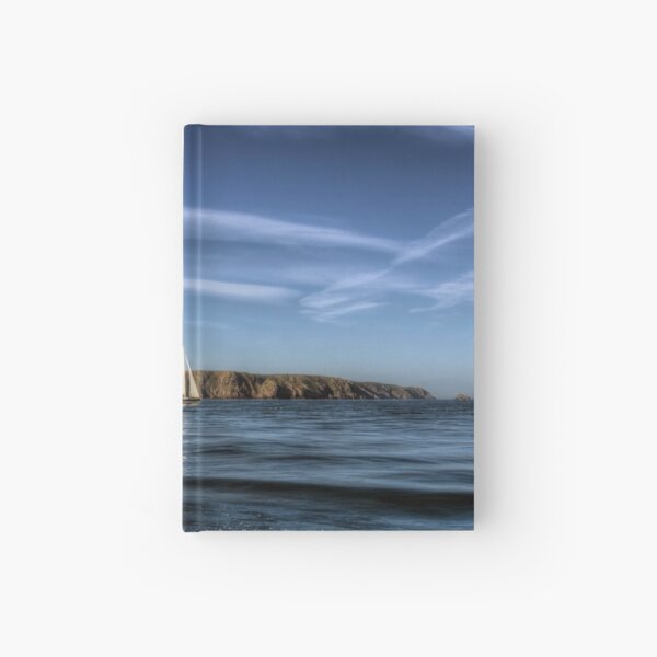 Sailing past Alderney Hardcover Journal