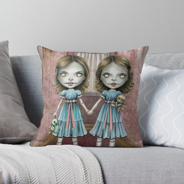 The Creepy Twins Throw Pillow