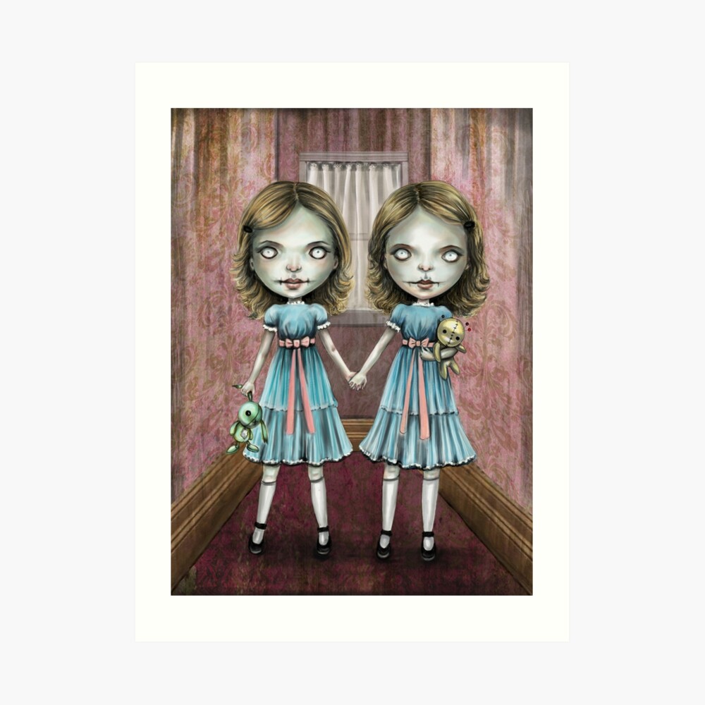 The Creepy Twins Art Board Print for Sale by DianaLevinArt