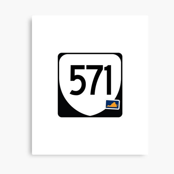Virginia State Route 571 (Area Code 571) Canvas Print