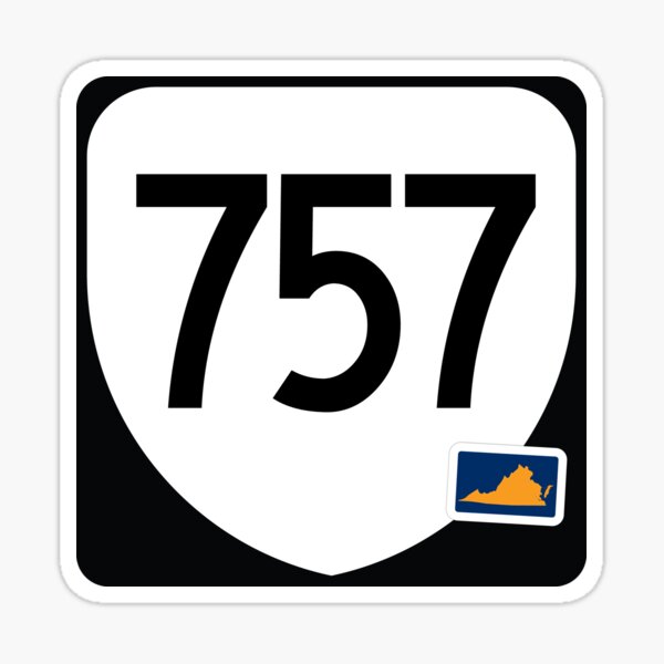 Virginia State Route 757 (Area Code 757) Sticker