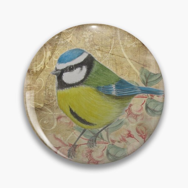 Item preview, Little Blue-tit on Distressed Tapestry Background designed and sold by TTWG.