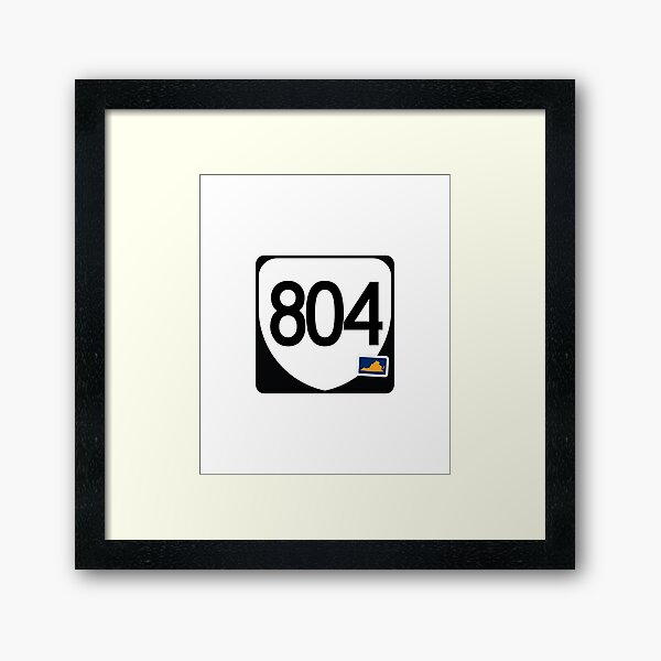 Virginia State Route 804 (Area Code 804) Framed Art Print