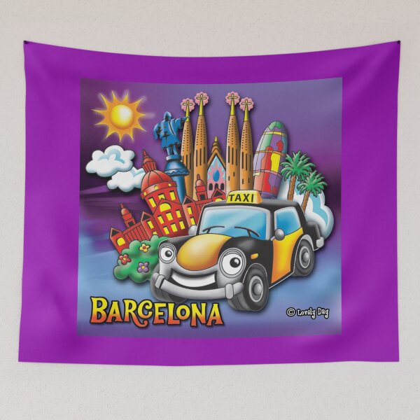Item preview, Barcelona Magical Taxi Tour Famous Lovely Day Design  designed and sold by Lovely Day.