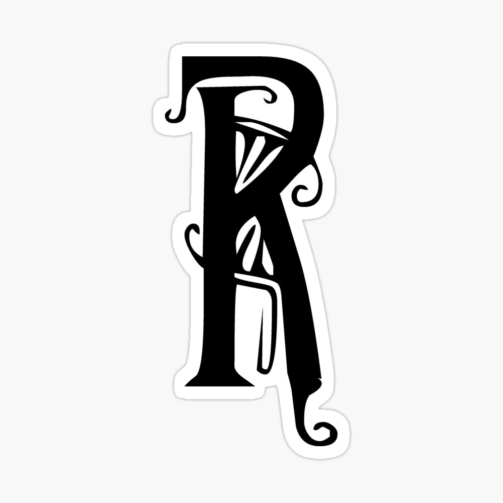 r letter fancy monogram photographic print by monogramy redbubble