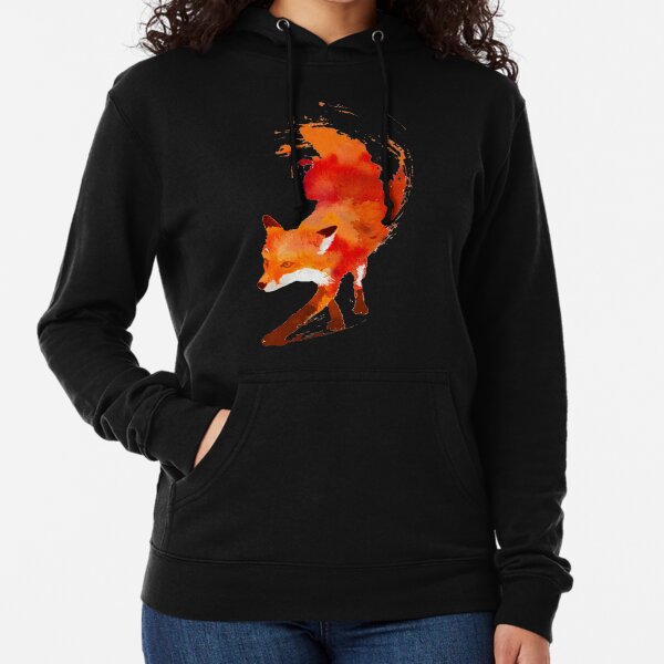 Wild Red Watercolor Fox Lightweight Hoodie
