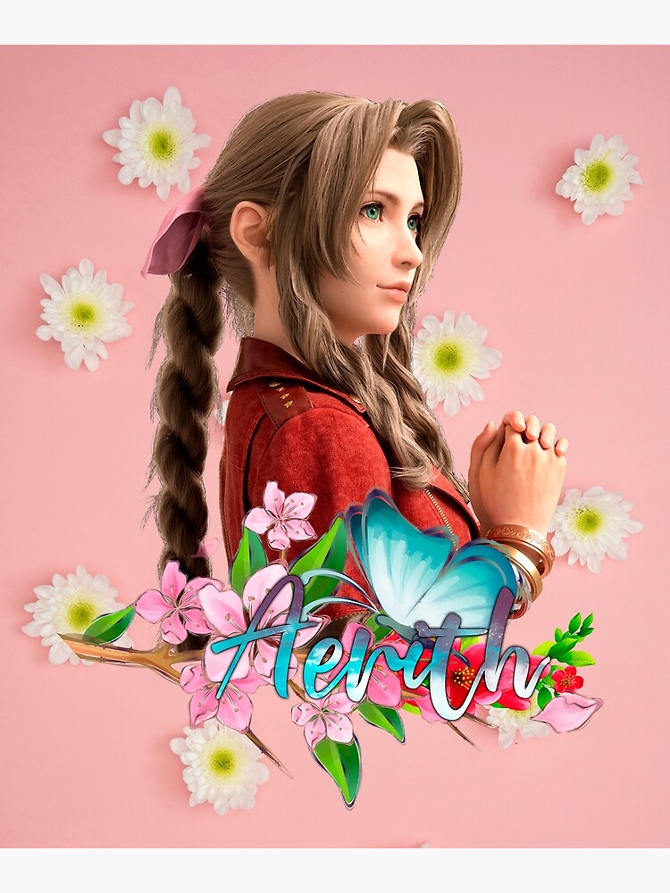 Final Fantasy 7 Remake Aerith Gainsborough Poster By MiroteiEmpire   Flat,750x,075,f Pad,750x1000,f8f8f8.u1 