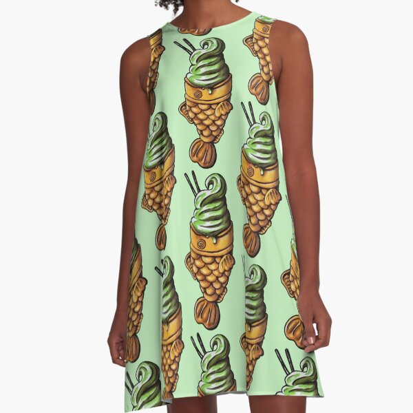 Taiyaki Matcha A-Line Dress