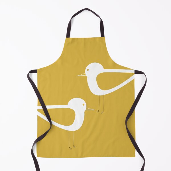 Item preview, Shorebird Pair in Light Mustard Yellow and White. Minimalist. Clean. Cute. Coastal designed and sold by kierkegaard.