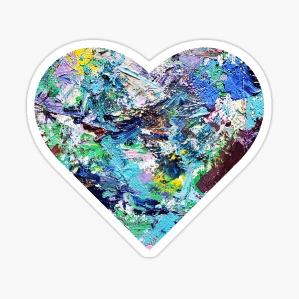 Item preview, Abstract Painting Heart Blues Sticker  designed and sold by BritW1509.