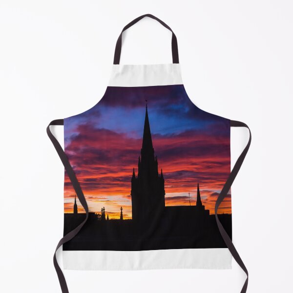 Item preview, Silhouette of church and buildings in the city center of Aberdeen in Scotland. designed and sold by krisgreenwood.
