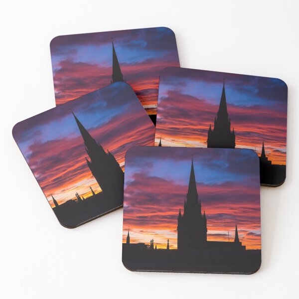 Item preview, Silhouette of church and buildings in the city center of Aberdeen in Scotland. designed and sold by krisgreenwood.