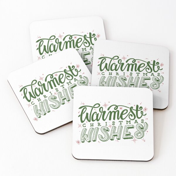 Item preview, Warm Christmas Wishes Lettering - Green designed and sold by Ruby The Illustrator.