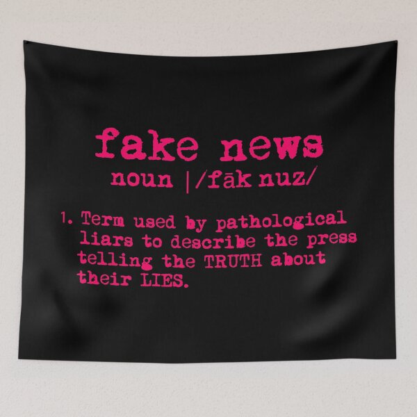 Item preview, fake news definition (fuschia text) designed and sold by Thelittlelord.