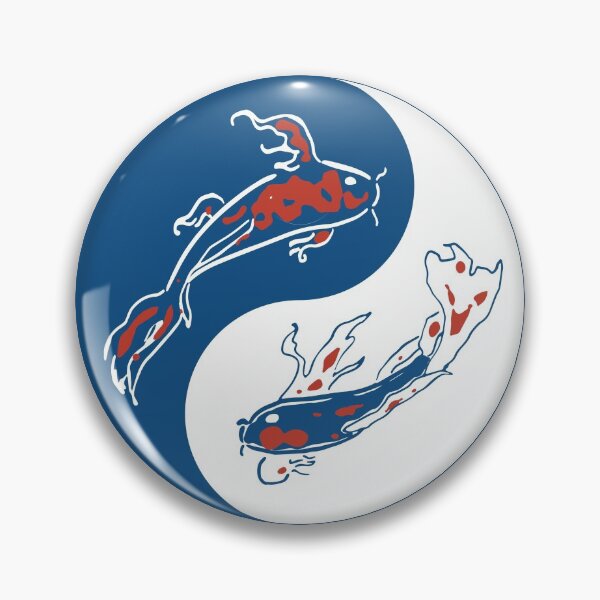 Item preview, carp koi fish, yin and yang, classic blue, white designed and sold by Kinisis.