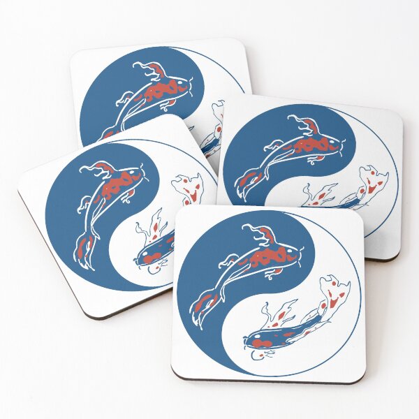 Item preview, carp koi fish, yin and yang, classic blue, white designed and sold by Kinisis.