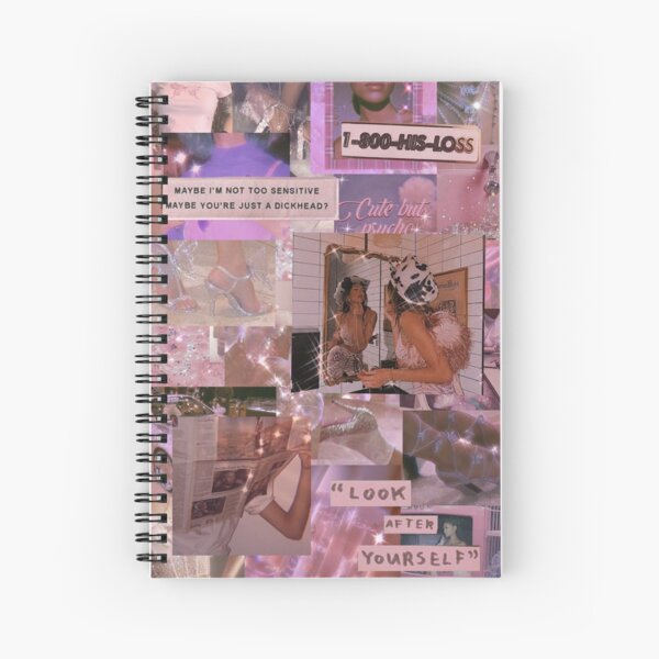 y2k glitter pink collage  Spiral Notebook