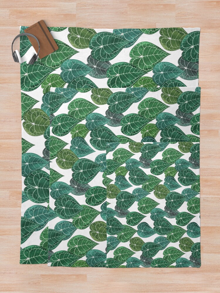Alternate view of Anthurium clarinervium leaves Throw Blanket