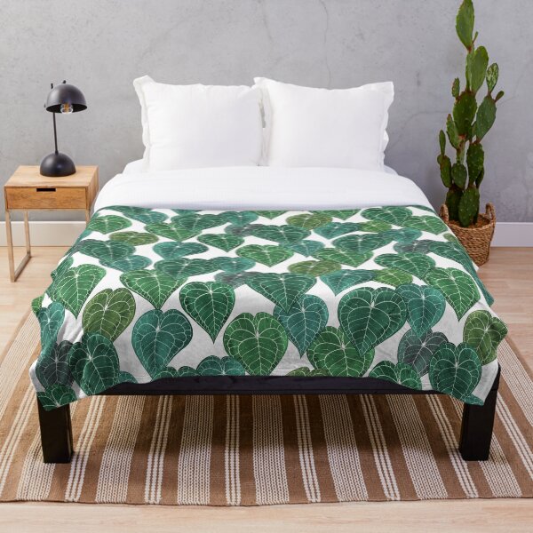 Anthurium clarinervium leaves Throw Blanket
